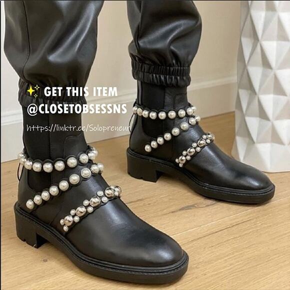 ZARA Leather Ankle Boots NWT - Picture 4 of 12